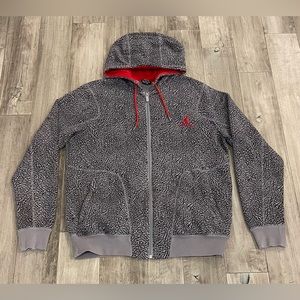 (SOLD) Men’s Nike Jordan  Elephant Print Zip Up Hoodie size Large
